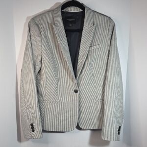 Banana Republic Pinstripe Blazer in Gray and White